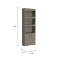 thumbnail image 7 of Depot E-Shop Dozza Bookcase with 3 Shelves, Double Door Cabinet, and Metal Handles, Light Gray, 7 of 7