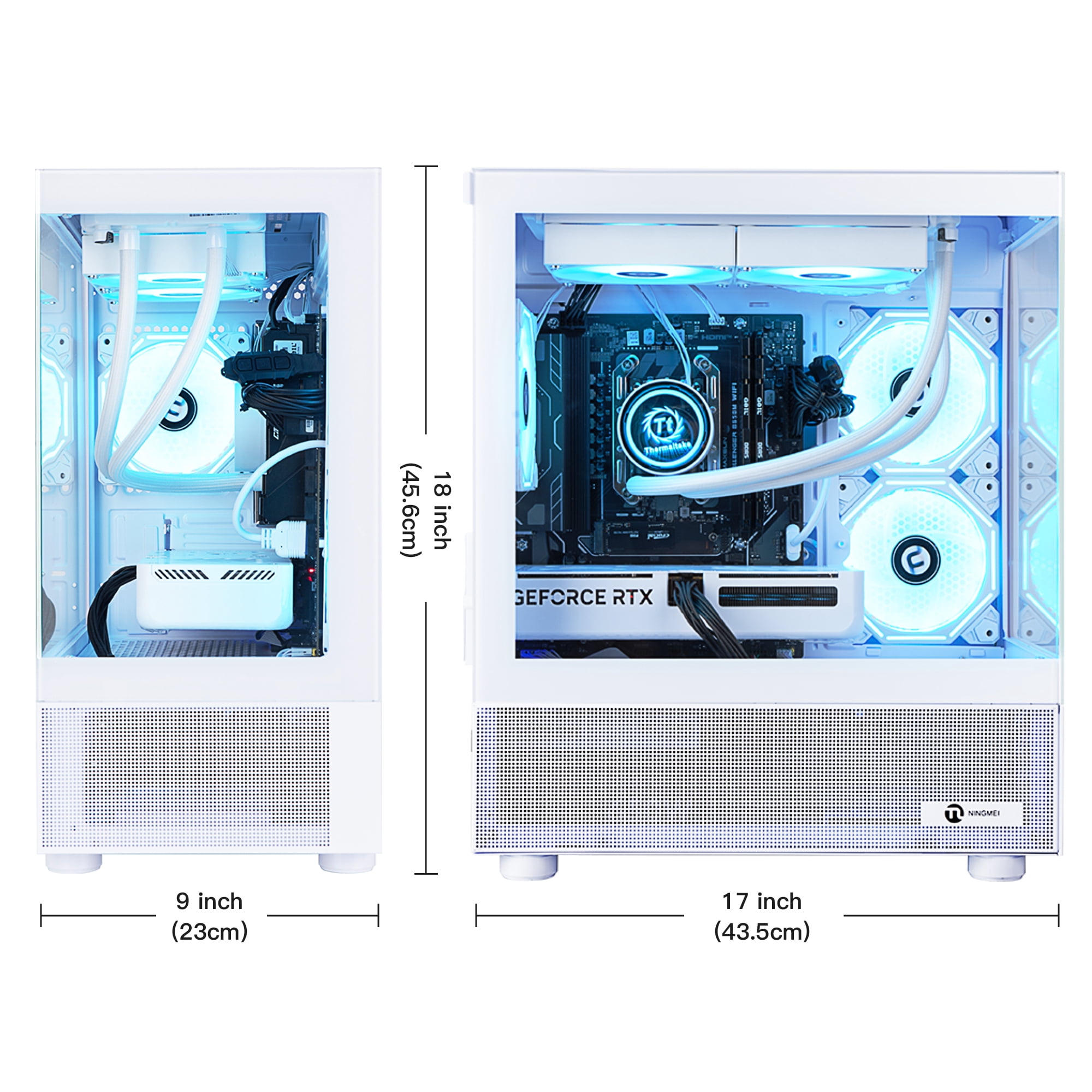 Ningmei Gaming PC AMD Ryzen7 5700X RTX 5060 32GB DDR4 1TB SSD Liquid Cooler Win 11 WiFi