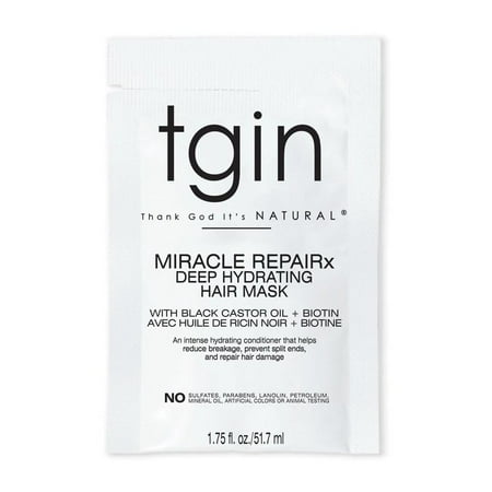 Thank God It's Natural (Tgin) Miracle RepaiRx Deep Hydrating Hair Mask Packet, Damaged Hair, 1.75 oz