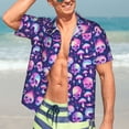 thumbnail image 5 of Lsque Skull rainbow color pattern Hawaiian Shirt for Men, Unisex Summer Beach Casual Short Sleeve Button Down Shirts-Large, 5 of 9