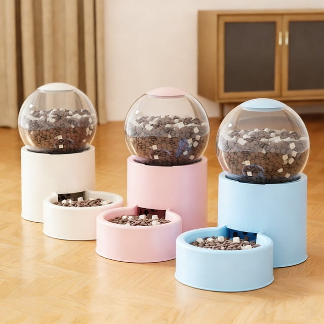 Automatic Pet Feeder With Timer & Food Storage Container For Cats & Dogs - Programmable Dry Food Dispenser For Small Animals
