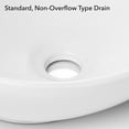 thumbnail image 5 of Miligoré 16" x 13" Oval White Ceramic Vessel Sink - Modern Egg Shape Above Counter Bathroom Vanity Bowl, 5 of 5