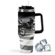 thumbnail image 1 of Harley Davidson Vaso aislado de acero inoxidable con asa, diseño temático, regalo para familia, amigos y fans; incluye pajita y encaja en el portavasos estándar, 40 oz, 1 of 6