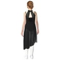 thumbnail image 5 of Aislor Sheer Mesh Skirted Leotard for Girls Asymmetrical Lyrical Dance Dress Ballerina Outfit Sequin Bodice Black 8, 5 of 6