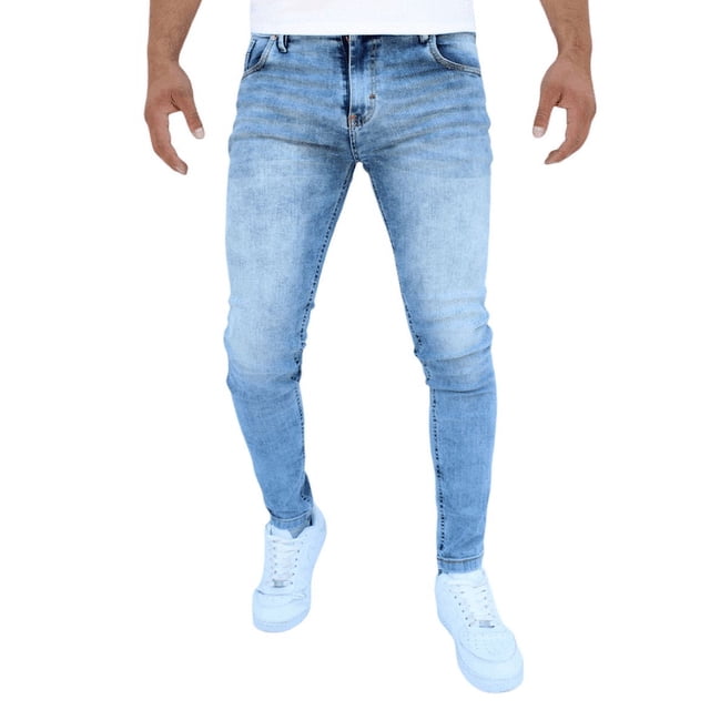 Pantalón de mezclilla stretch John Silver Corte skinny Color azul froster claro