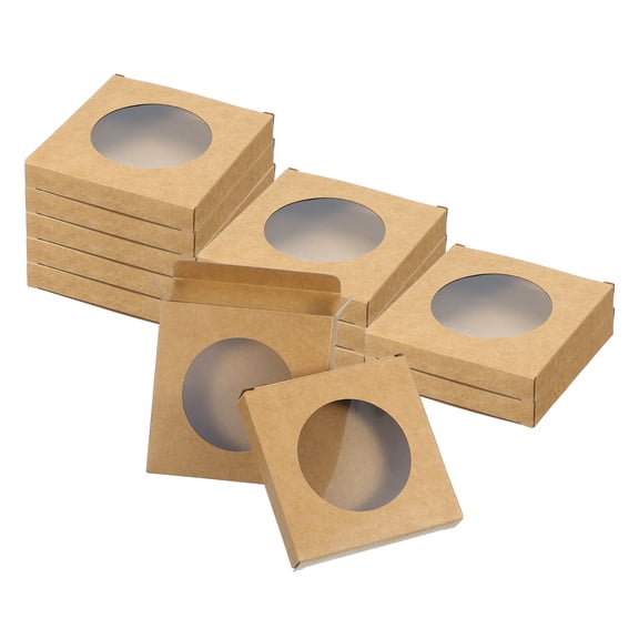 Uxcell Paper Soap Boxes, 12 Pcs 3.5" x 0.6" x 3" Kraft Square Paper Boxes, Brown