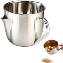 304 Stainless Steel Fat Separator with Dual Spout Design, 1000ml/6-Cup Gravy Grease Strainer Cup, Cool-Touch Handle Oil Separator for Broth Soup Stew Hot Pot, 1 Pack