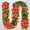 Red, variant on Christmas Garland with Lights, 9FT Pre-Lit Artificial Christmas Green Garland for Stair Decorations with Spruce, Red Flowers, Berry Clusters for Indoor Fireplaces, Railings Outdoor Decor (Red Flower)