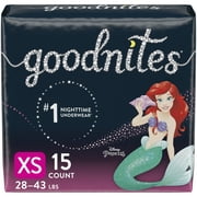 Goodnites Girls' Nighttime Bedwetting Underwear, XS (28-43 lb.), 15 Ct