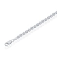 thumbnail image 2 of 925 Sterling Silver Italian High Polished Rhodium Plated Solid Round 3mm Byzantine 18" 20" 22" 24" 30" Chain Necklace, 2 of 5