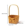 thumbnail image 2 of Handwoven Wicker Flower Girl Basket With Bow Wedding Petal Basket Small Storage Basket For Ceremony Party Home Decor, 2 of 7
