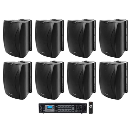 (8) Black 5.25 70v Wall Speakers+Amplifier… product image