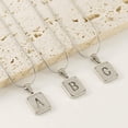 thumbnail image 3 of Alphabet Necklace 26 Letters Hollow Out Square 18K Necklace Fashion Jewelry, 3 of 10