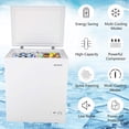 thumbnail image 4 of ROVSUN 3.5/5.0 Cubic Feet Chest Freezer, Compact Deep Freezer with Storage Basket, Adjustable Thermostat for Home Kitchen Office, White, 4 of 10