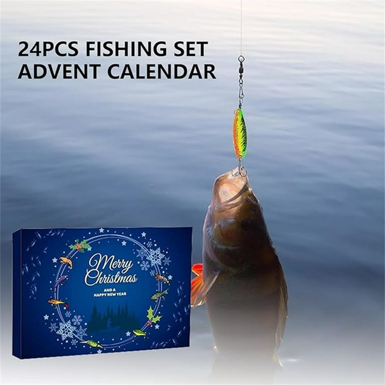 Gzwccvsn Fishing Tackle Advent Calendar, Christmas Countdown Calendar, Fishing Gear Advent Calendar, 2023 Xmas Surprise Gift, 24 Days Fishing Lures