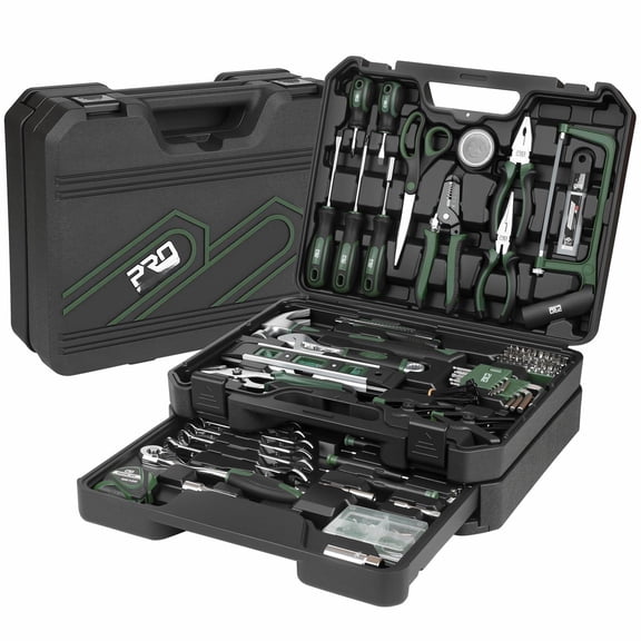 269-piece Tool Set Complete Kit For Home Auto And Mechanics Repair General Household Hand Box With Drawer Men & Women (green)
