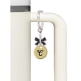 thumbnail image 3 of Delight Jewelry Goldtone Large Disc Letter - C - 3/4'' - Silvertone Bow Charm Accessory for Tumblers and Thermal Cups, 3 of 4