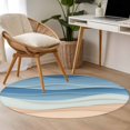 thumbnail image 4 of Round Rugs 4Ft, Blue Round Area Rug Washable Indoor Throw Carpet, Ocean Wave Stripes Modern Abstract Beach Geometric Soft Non Slip Circle Rug for Kitchen Nursery Room Home Decor Aesthetic, 4 of 8
