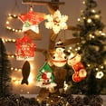 thumbnail image 3 of 2Pcs Christmas Tree Pendants with LED Light Battery-Operated Waterproof Snowflake Snowman  Themed Hanging Decorations, 3 of 10