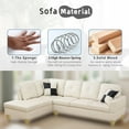 thumbnail image 2 of Sectional Couch for Living Room Furniture Sets, Faux Leather L Shape Living Room Sofa with Chaise 2 Piece Using for Apartment, Office, Bedrooms, White (Facing Left Chaise), 2 of 7