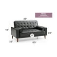 thumbnail image 3 of Glory Furniture Andrews Faux Leather Sleeper Loveseat in Black, 3 of 6