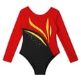 thumbnail image 3 of YONGHS Kids Girls Rhinestone Gymnastics Ballet Dance Leotard Skating Jumpsuit Biketard Bodysuit Red 12, 3 of 5