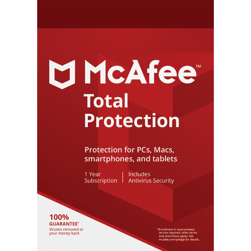 McAfee Protection Totale 1 An 10 Appareils (Fenêtres/mac OS/Android/iOS)