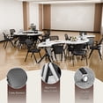 thumbnail image 5 of 6PCS Folding Sector-shaped Conference Table with Wheels dia 70.9in White, Foldable Mobile Training Tables for Office Classroom (BSSX ), 5 of 7