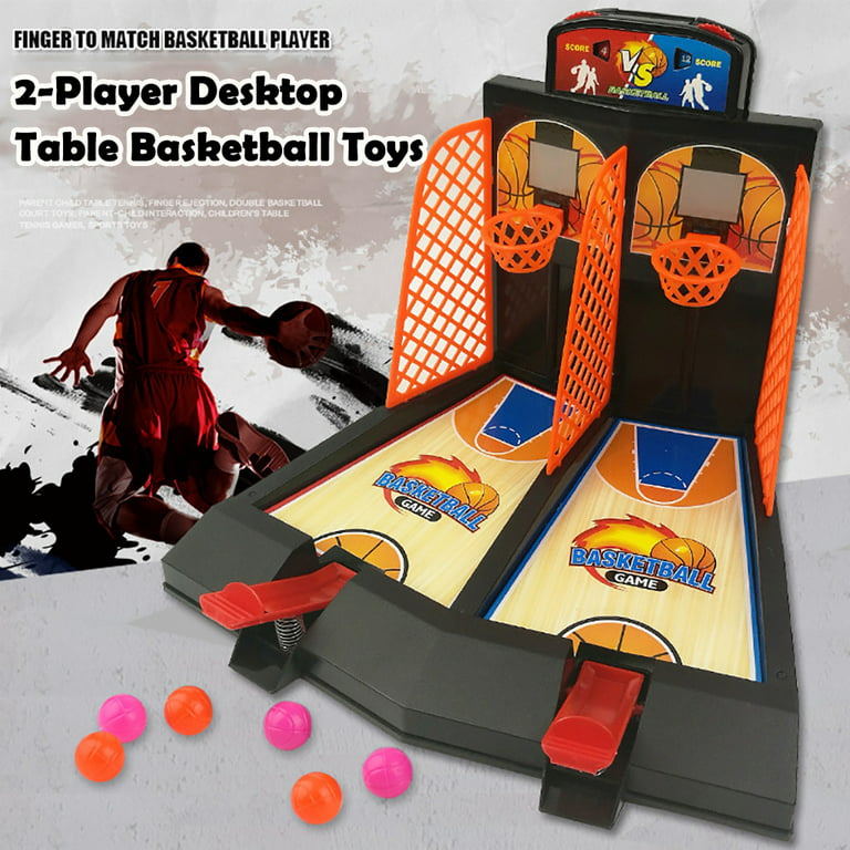 Jogo de Tiro de Basquete, 2 jogadores Finger Shoot Desktop Table Basketball  Games Classic Arcade Double Ejection Basketball Hoop Set