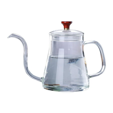

Glass Tea Pour Over Kettle Premium Grade with Lid Coffee and Tea Brewing transparent 350ml