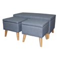 thumbnail image 2 of ORE International 18" Tall Storage Bench with 2 Ottomans, Aquamarine Blue, 2 of 3