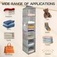 thumbnail image 5 of Hanging Closet Organizer and Shelves, 6 Tier Shelf with 2 Side Pockets, Storage Closet Hanging Shelf for Sweater and Clothes Organization, Foldable(2 Pack, Grey), 5 of 7