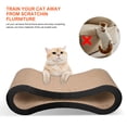 thumbnail image 4 of 22 Inch Cat Scratcher Lounge, Corrugated Ergonomic Cardboard Lounge Scratch Post Angled, Cardboard Protector for Furniture Couch Floor (Walnut Brown), 4 of 8