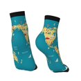 thumbnail image 4 of Bingfone World Map With Landmarks Design Patterned Men'S Women'S Casual Cotton Socks, 4 of 9