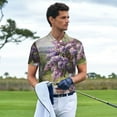 thumbnail image 3 of Balery Lilacs Teapot Scenic Painting Camisa Polo de Hombre con Estampado, de Manga Corta y Tejido Medio, Camisa Tipo Golf Polo-Small, 3 of 6