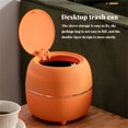 thumbnail image 4 of OUSITAID Trash Can  Storage Bucket Office Desktop Waste Bin Plastic Kitchen Garbage Organizer with Lid  Orange, 4 of 10