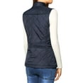 thumbnail image 3 of DARING DIVA Women's Zip Stand Collar Quilted Padded Vest XS Dark Blue, 3 of 8