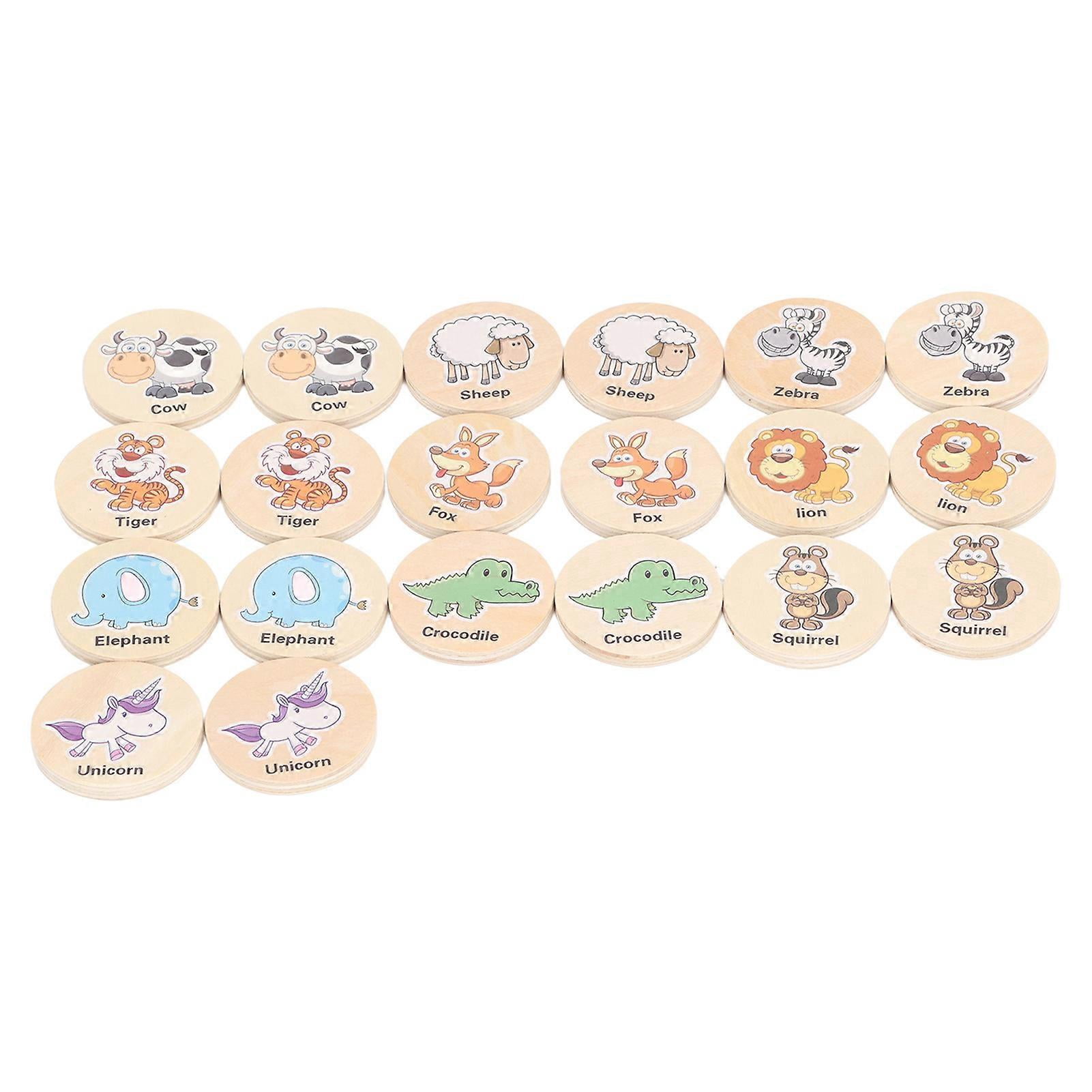 20pcs Wooden Match Memory Game Educational Early Learning Development ...
