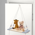thumbnail image 3 of Elodie Hanging Swing Shelf,Wooden Floating Shelf,Home Storage Organizer Wall Decor,Wall Gray, 3 of 8