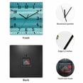 thumbnail image 2 of Teal Turquoise Aqua Ombre Wooden Wall Clock Silent Non Ticking, Contemporary Abstract Lines Square Wall Clocks Battery Operated, Decor Clock for Home Office, Living Room, Kitchen, 10 Inch, 2 of 9