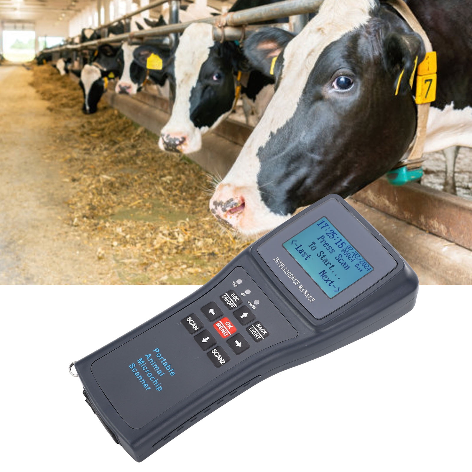 Pet Microchip Scanner Rechargeable Animal Chip ID Scanner Handheld