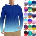 thumbnail image 1 of Txeol Men's Sun Protection Long Sleeve Hoodies Outdoor Rash Guard Fishing Shirts Gradient Color Athletic Pullover with Thumb Hole Weekly Sale,Watermelon Red,XXL, 1 of 5