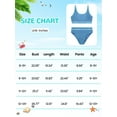thumbnail image 2 of URMAGIC 7-14T Child Girls 2 Piece Bikini Set V Neck Solid Color Bathing Suit, 2 of 8