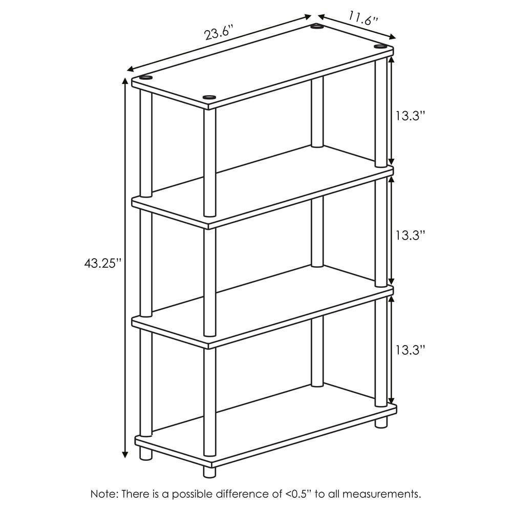 Furinno Turn-N-Tube 4-Tier Multipurpose Shelf Display Rack, Pink/White