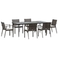 thumbnail image 3 of vidaXL 9 Piece Patio Dining Set with Cushions Poly Rattan and Steel, 3 of 10