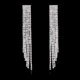 thumbnail image 4 of Pendientes sencillos con flecos de diamantes y cadena de garra Pendientes de diamantes con flecos exagerados y de moda Pendientes distintivos para mujer, 4 of 6