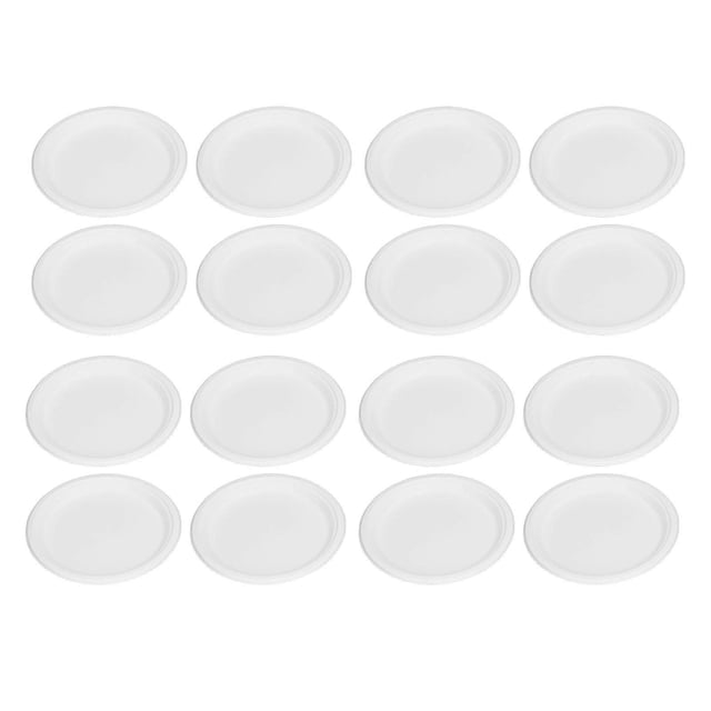 100Pcs Disposable Oval Paper Plates 10 Inch White Compostable Microwaveable Freezerable Disposable Pulp Dish