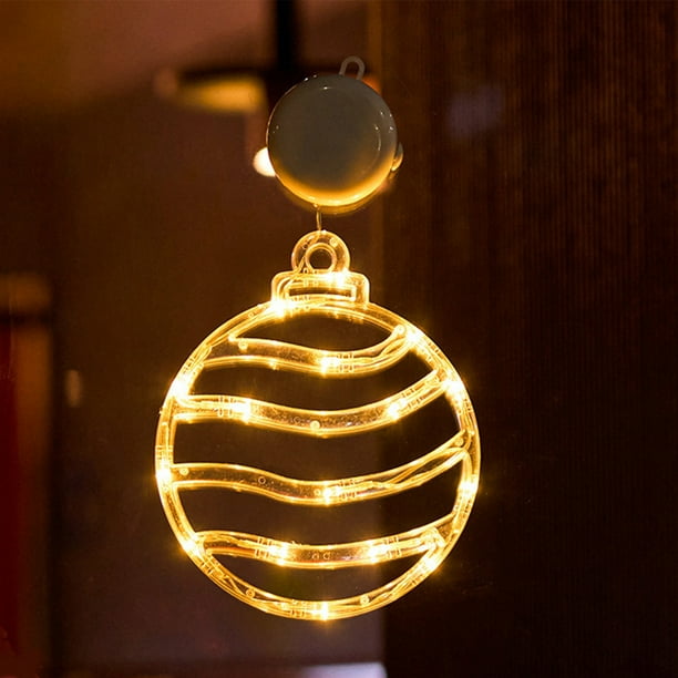 Xihbxyly Luces Navideñas para Ventana, Pantalla Led Blanca Cálida, Diseño de Ventosa, Diseño de Copo de Nieve y Muñeco de Nieve, Decoración Navideña para Interiores, Fácil de Instalar, Tamaño 20 X 18