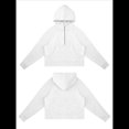 thumbnail image 4 of Sudadera con Capucha para Mujer, de Larga, Corta, con Media Cremallera y Bolsillos con Orificio para el Pulgar. L, 4 of 8