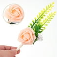 thumbnail image 6 of LOLIPPYY Wedding Flower Corsage Pink PE Metal for Men Groom Best Man 2Pcs 3.1x5.9x1.2in, 6 of 8